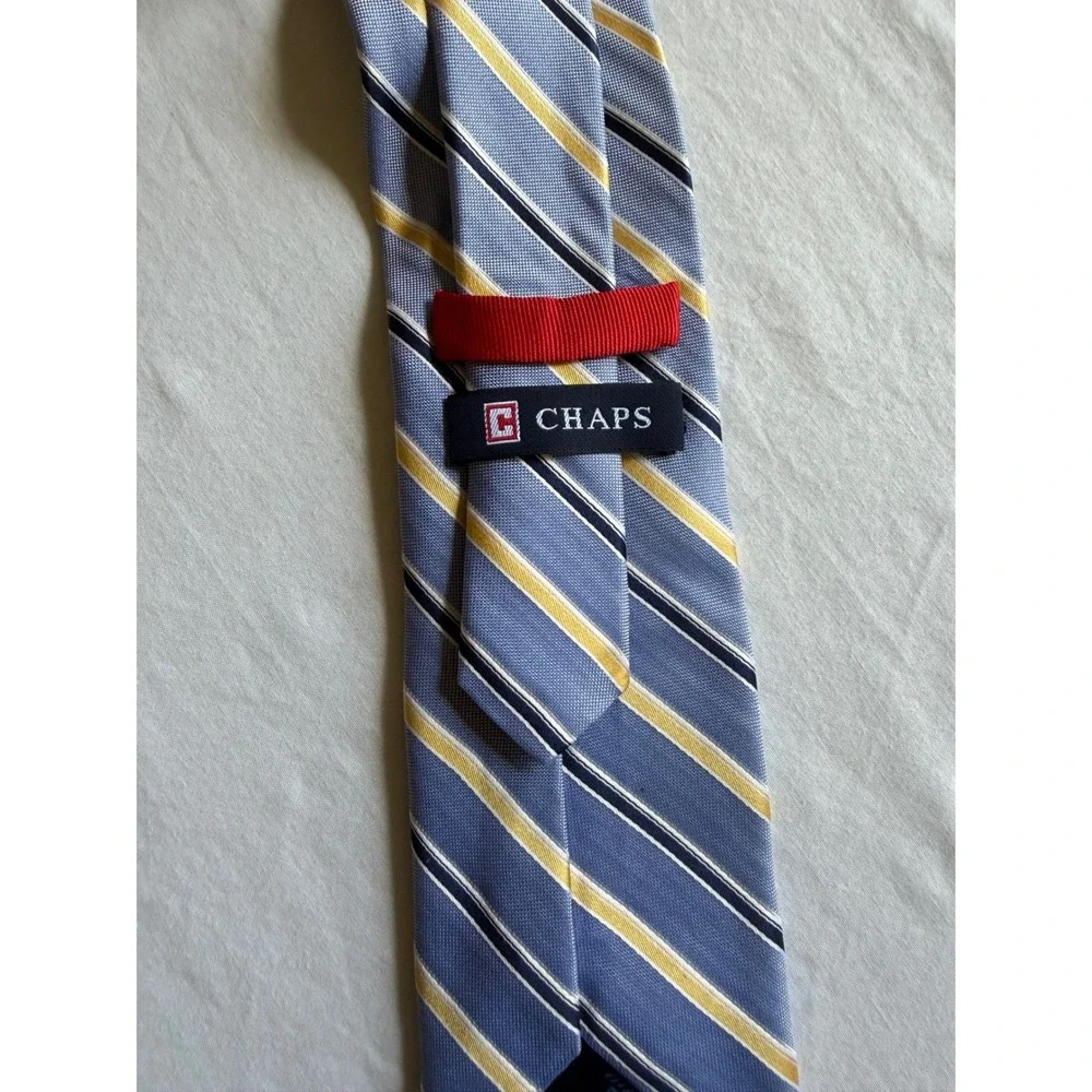 Chaps by Ralph Lauren Mens Striped 100% Silk Necktie Old Money Preppy Formal